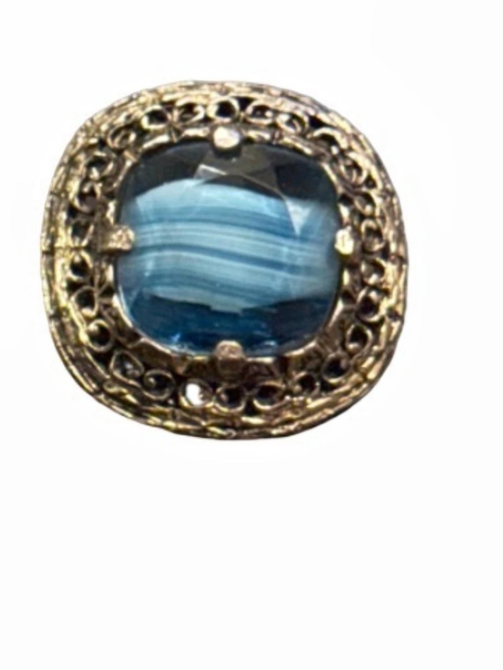 Blue Stone Ornate scarf clip